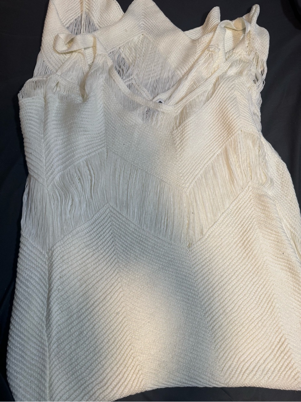 Women’s Cream Fringe Knit Dress